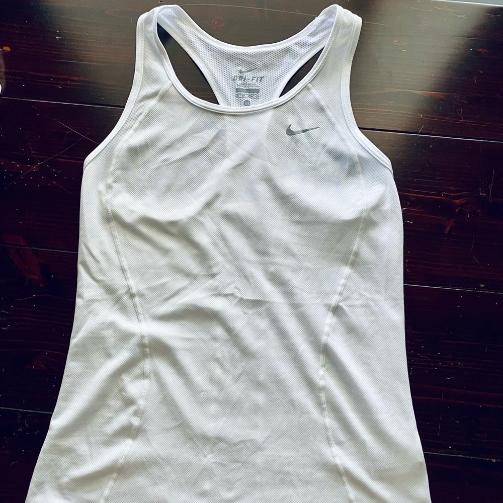 White Nike Running Tank